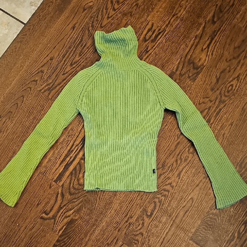 vintage Abercrombie & Fitch Green Ribbed Sweater